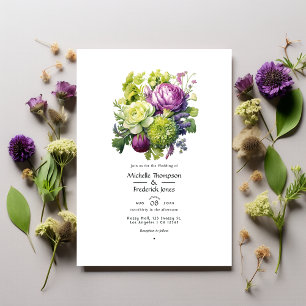Convite Casamento Floral com Limão e Violeta