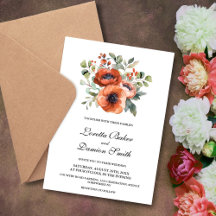 Casamento Floral com Papoula Laranja