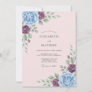 Convite Casamento Floral com Proliferação de Vinca