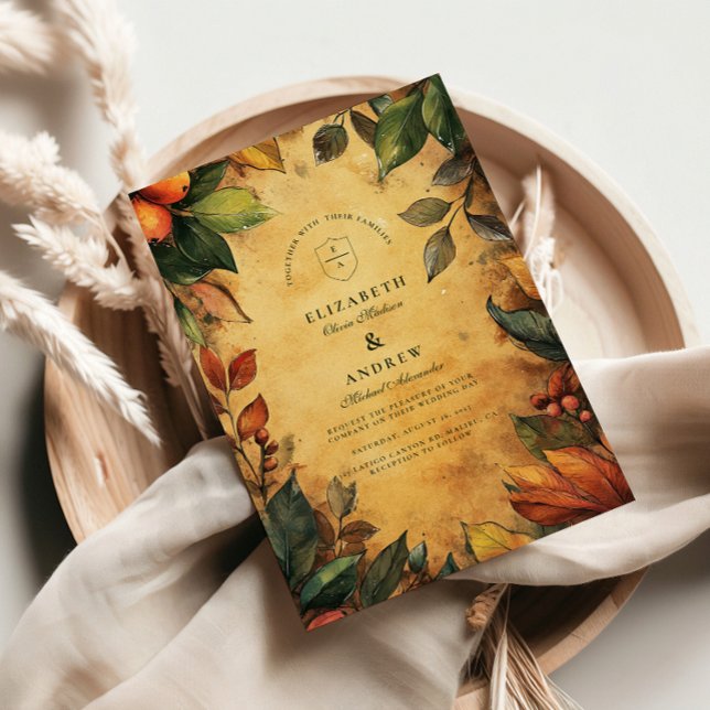 Convite Casamento Floral com Temática de Abóbora e Especia (Criador carregado)
