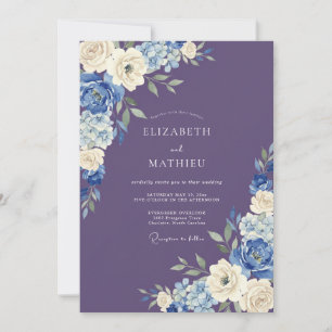 Convite Casamento Floral com Toques de Pintura em Tonalida