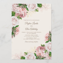 Casamento Floral Cor-de-Rosa Elegante Vintage
