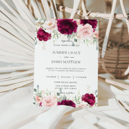 Convite Casamento Floral Cor-de-rosa-rosa-rosa-Blush-Blush