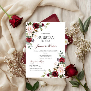 Convite Casamento Floral da Borgonha Espanhola