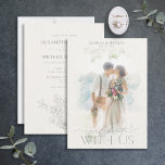 Convite Casamento Floral da Cinza de Máscara de Foto em Wa<br><div class="desc">Trendy e elegante, este simples design de convite para casamento de belas artes mostra sua foto favorita na frente, atrás de um papel aquoso e máscara de foto, fazer que sua imagem pareça ser uma pintura aquosa. "Celebrar conosco" em texto elegante, incluindo caligrafia manuscrita. O verso do convite contém todos...</div>
