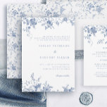 Convite Casamento Floral da Imagem Azul Elegante Francesa<br><div class="desc">Casamento Floral da Imagem Azul Elegante Francesa</div>