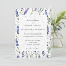 Convite Casamento Floral da Lavanda Romântica