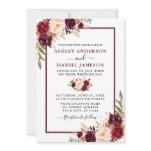 Casamento Floral da Modern Watercolor Burgundy