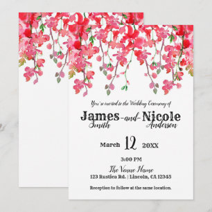 Convite Casamento Floral da Orquídea primavera