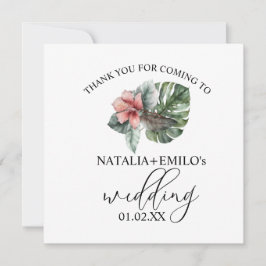 Convite Casamento Floral Da Watercolor Monstera Leaf Obrig