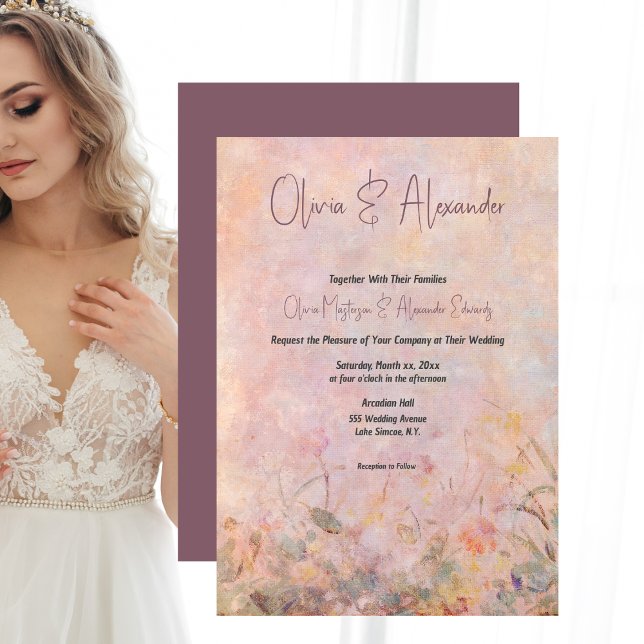 Convite Casamento Floral das Flores Selvagens (Wildflowers Watercolor Floral Wedding Invitation)
