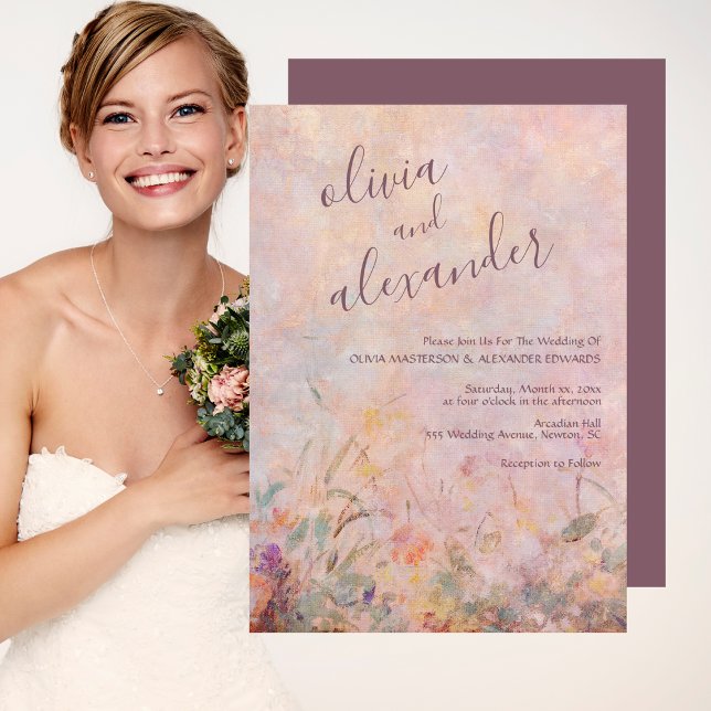 Convite Casamento Floral das Flores Selvagens (Wildflowers Watercolor Floral Wedding Invitation)