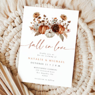 Convite Casamento Floral de Abóbora Enamorada