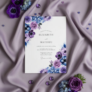 Convite Casamento Floral de Ameixa