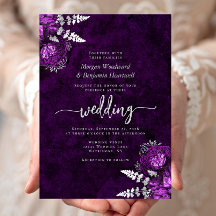 Casamento Floral de Ameixa Elegante Prata