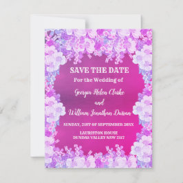 Convite Casamento Floral De Anêmona Púrpura Rosa Salvar A 