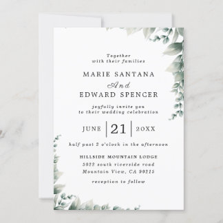 Convite Casamento Floral de Aquarela de Jardim de Verão