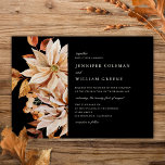 Convite Casamento Floral de Aquarela de outono Elegante<br><div class="desc">Este maravilhoso design de convite para o casamento apresenta belas ilustrações florais de aquarela no outono com uma elegante tipografia branca num fundo preto. Este design eterno é uma excelente escolha para muitos estilos de eventos, do clássico ao rústico. Emparelhe-o com o cartão de resposta de coordenação, o cartões de...</div>