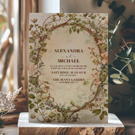 Convite Casamento Floral de Aquarela de outono Elegante