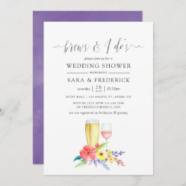 Convite Casamento Floral De Aquarela Irrompe Antes Do I Do