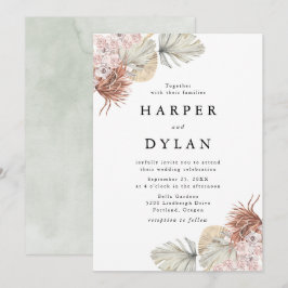 Convite Casamento Floral de Aquarela Tropical