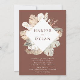 Convite Casamento Floral de Aquarela Tropical