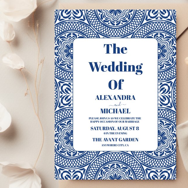 Convite Casamento Floral de Bordado de Fiesta Mexicano (Criador carregado)