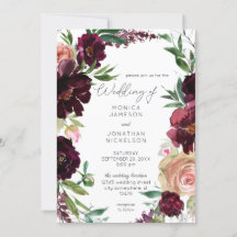 Casamento Floral de Borgonha e Rosa Claro