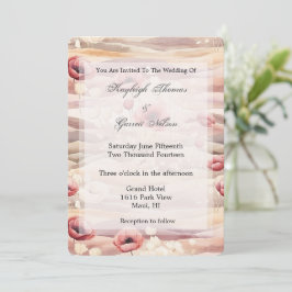 Convite Casamento Floral de Burgundy Cream Blush