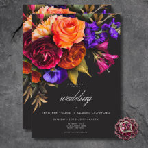 Casamento Floral de Colheita de Vibrantes Elegante