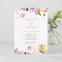 Casamento Floral de Cor Amarela Moderna