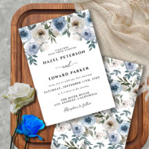 Casamento Floral de Cor Azul Elegante