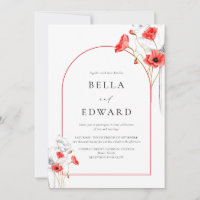 Casamento Floral de Cor Vermelha Elegante Poppy