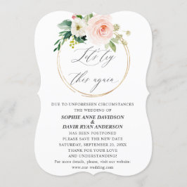 Convite Casamento Floral de Creme Rosa Tente Novamente Sal
