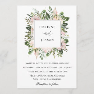 Convite Casamento Floral de Dusty Greenery