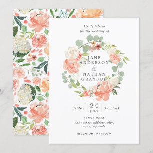 Convite Casamento Floral de Ferida Floral por Aquarela