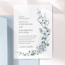 Casamento Floral de Flor Silvestre Azul Empoeirado