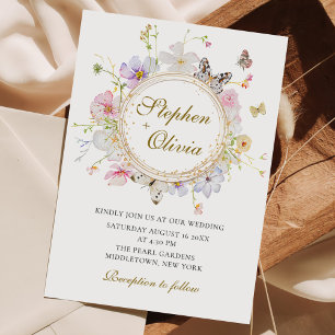 Convite Casamento Floral de Flores Moderno de Flor