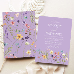 Convite Casamento Floral de Flores Selvagens de Flor Selva