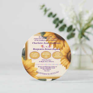 Convite Casamento floral de flores solares