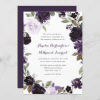Casamento Floral de Folha Verde e Roxo Elegante e