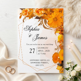 Convite Casamento Floral de Girassóis