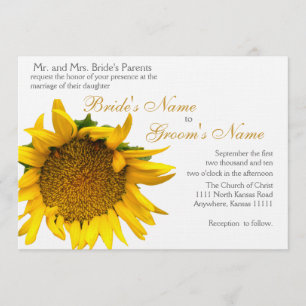 Convite Casamento Floral de Girassol