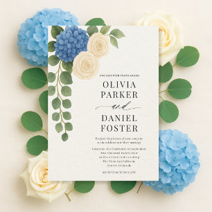 Convite Casamento Floral de Hortênsia Elegante