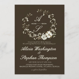 Convite Casamento Floral de Inverno Minimalista Moderno