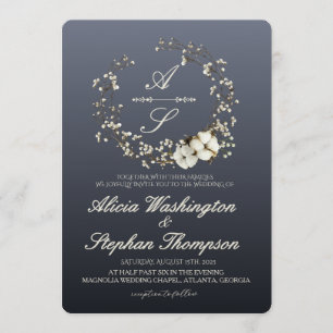 Convite Casamento Floral de Inverno Minimalista Moderno