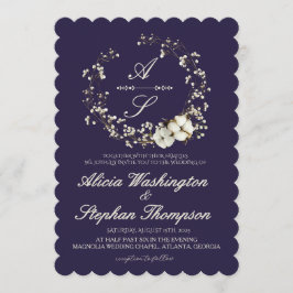 Convite Casamento Floral de Inverno Minimalista Moderno