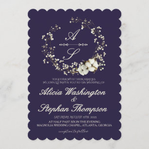 Convite Casamento Floral de Inverno Minimalista Moderno