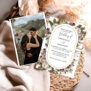 Convite Casamento Floral De Inverno Pessel Boho