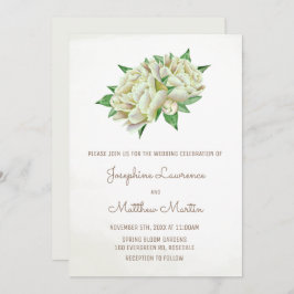 Convite Casamento Floral de Ivory Peony Watercolor